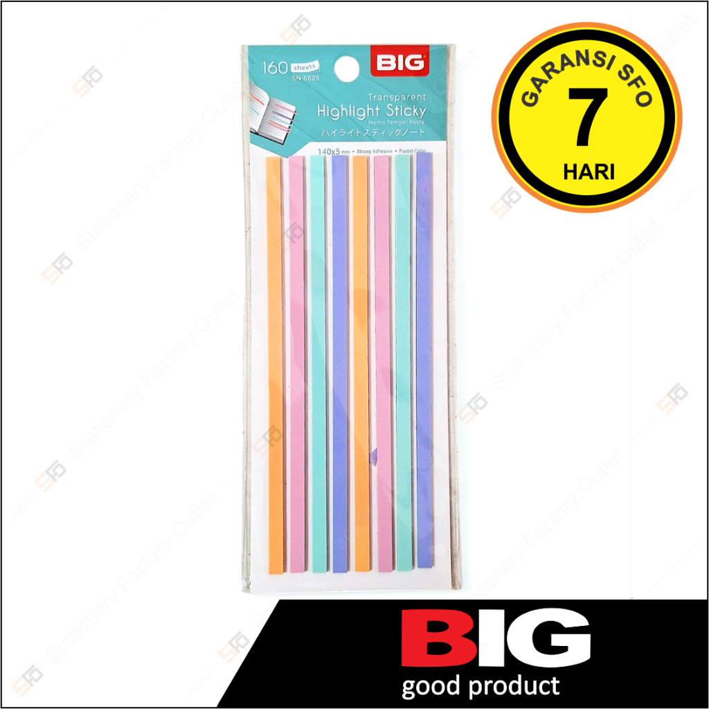 

Highlighter Strips Pastel Big 140 mm - Sticky Note Lidi 6028 - SFO Semarang Official