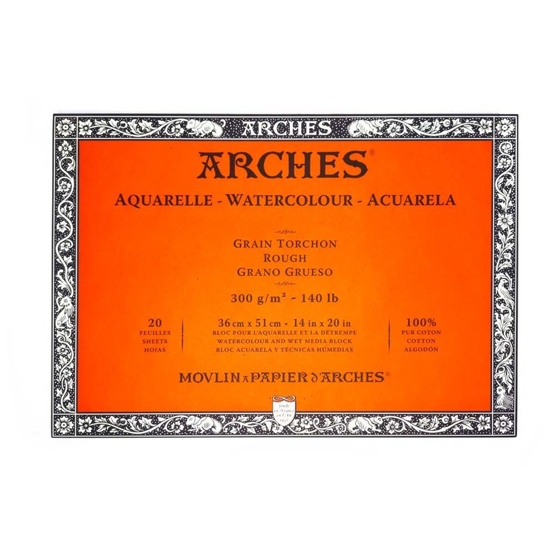 

Arches Natural White Watercolour Block, Rough, 300G, 36 X 51 Cm, 20Sheets