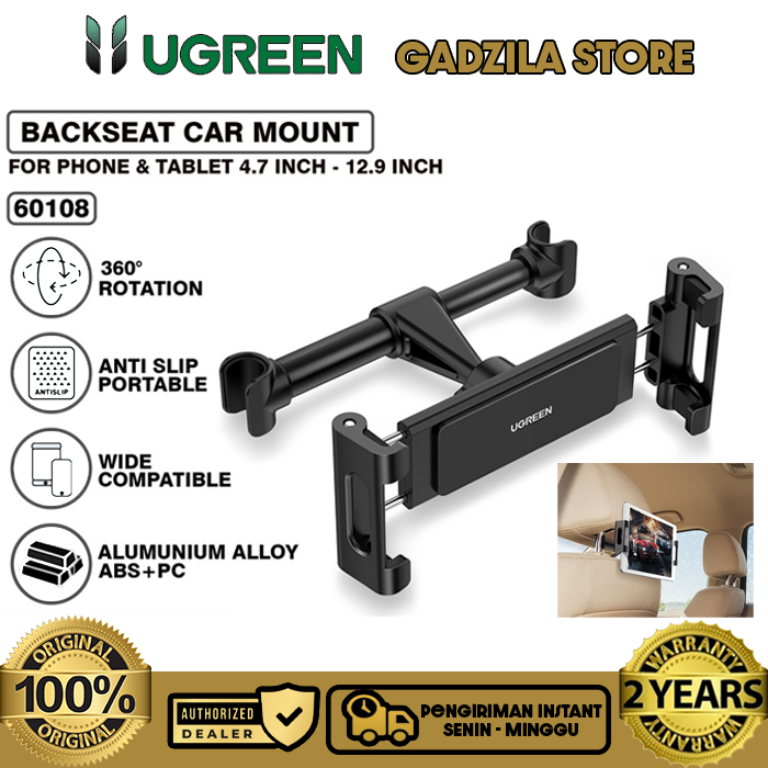 UGREEN 60108 Backseat Headrest Car Mount Phone Holder Stand Kursi Belakang Mobil Untuk Handphone Tab