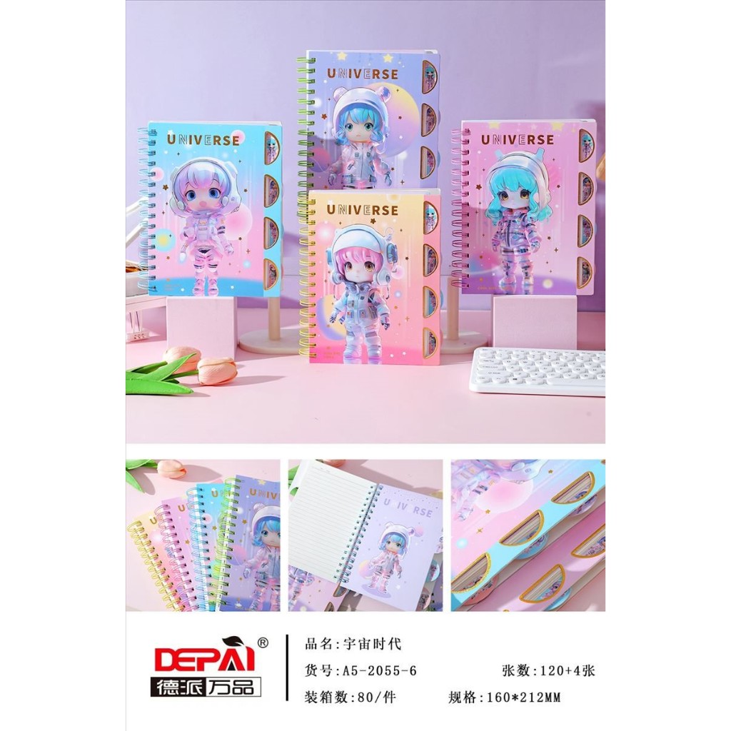 

NOTEBOOK A5 DEPAI 2055-6 ISI 120 LEMBAR SPIRAL AESTHETIC BUKU DIARY MOTIF KARTUN BUKU TULIS CATATAN MURAH