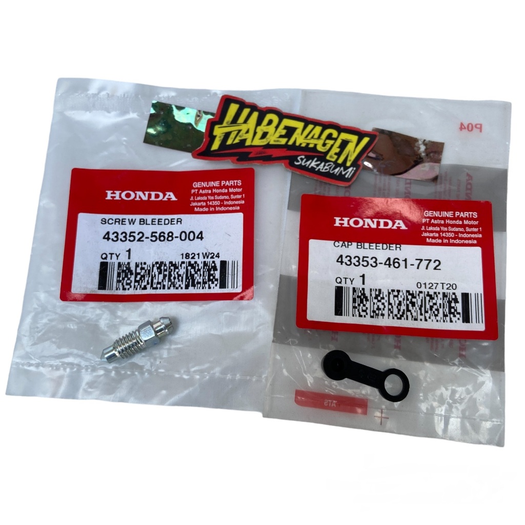 BAUT SETELAN PEMBUANGAN ANGIN CAKRAM SONIC | nepel baut Screw Bleeder set setelan karet kaliper Cap 