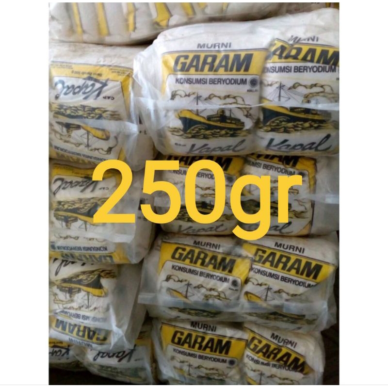 

Garam cap kapal 250gr x 40 pcs per dus Reguler dan kargo