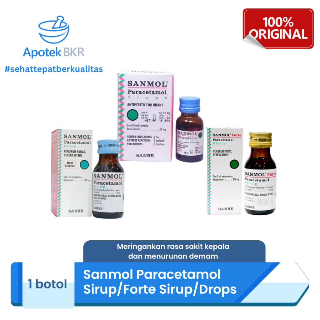 Sanmol Paracetamol Sirup Forte Drops | Obat Penurun Panas / Demam Pereda Nyeri Anak dan Bayi