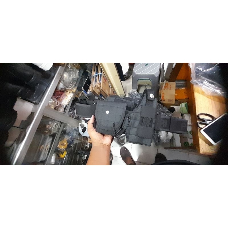 kopel pdl polri untuk polisi dan brimob lengkap full set warna hitam