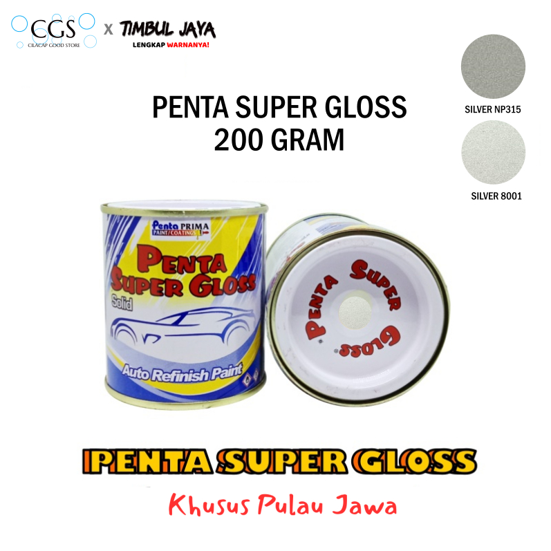 Cat Penta SILVER 8001 200 gram - cat motor silver - cat mobil silver - penta super gloss silver - pe