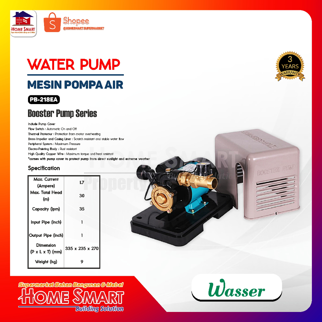 WASSER BOOSTER PUMP PB-218EA / POMPA DORONG BOOSTER WASSER PB 218EA