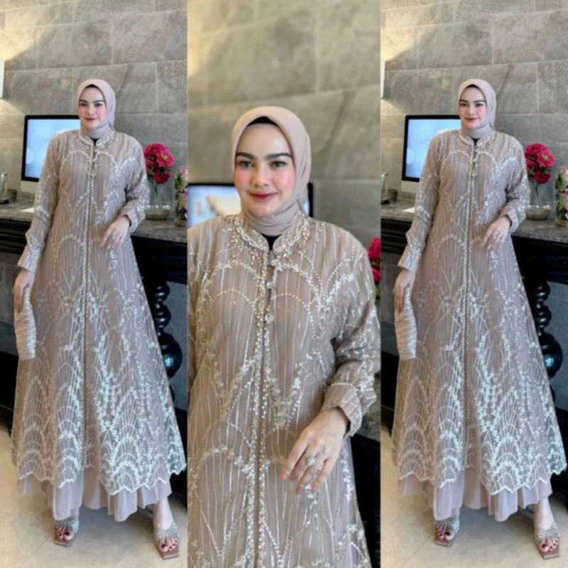 GAMIS WANITA YUMNA SET OUTER  BROKAT PREMIUM(FZ)