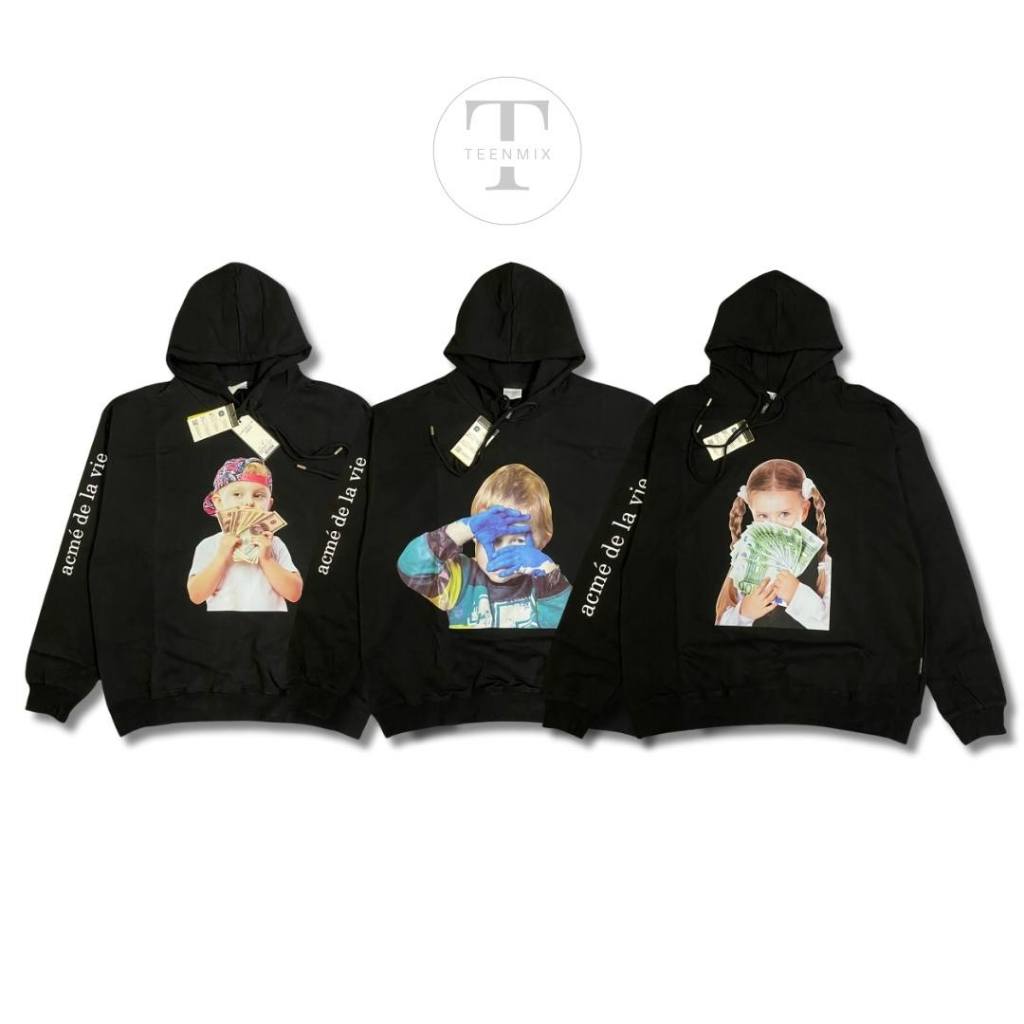 Hoodie ADEL Baby Face V.4 Cotton Black Hoodie / Hoodie Pria & Wanita Unisex ADEL Baby Face V.4 Bahan