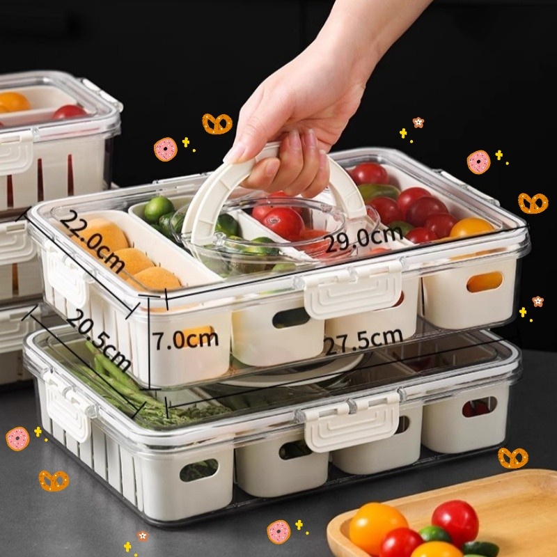【Ready】Kotak makanan ringan penyimpanan makanan  dengan saringan buah kulkas Jepang Dengan pengawet 
