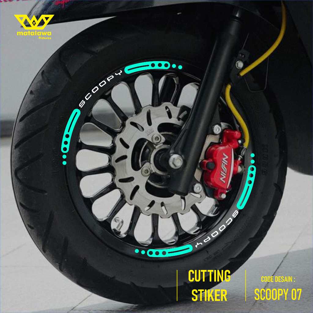 Stiker Cutting Velg Motor Scoopy R12 2020 2021 2022 2023 Nyala sticker variasi ban kode 07
