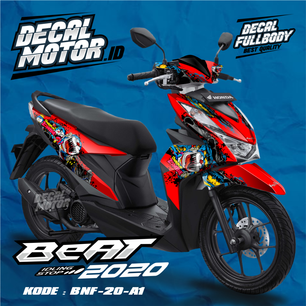 Stiker Fullbody Motor Beat New Deluxe 2020/2021/2022/2023 Honda Beat Facelift Modifikasi Motif Custo