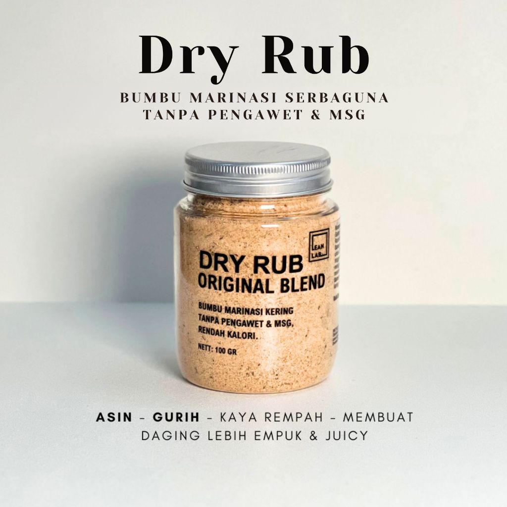 

Bumbu Masak Dry Rub Leanlab Marinasi Rendah Kalori 100g x1 (Original/Cajun/Teriyaki)