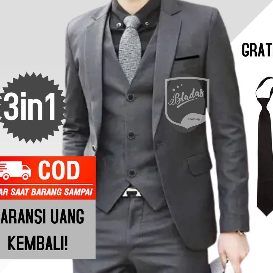 Extra SETELAN JAS PRIA PREMIUM  JAS PRIA  JAS FORMAL  JAS FORMAL PRIA SETELAN JAS PRIA HITAM