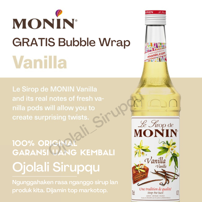 

MONIN Vanilla Syrup 700 mL 70 cL