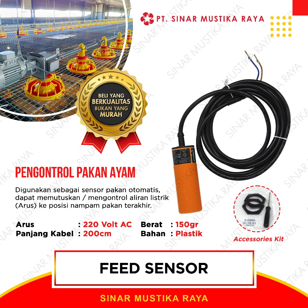 Feed Sensor (IFM) China Pengontrol Motor Auger Pakan Ayam Otomatis