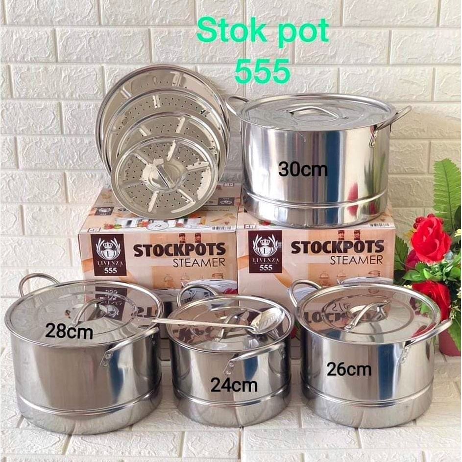Panci Kukusan Set Stainless Steel Livenza 555 Stock Pot Steamer PANCI KUKUS SET BATAM