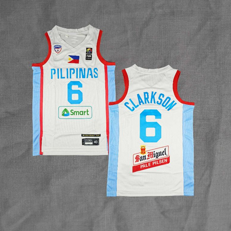 HEATPRESS Baju Jersey Basket Jordan Clarkson Philippines 2024 Basketball Team White Filipina