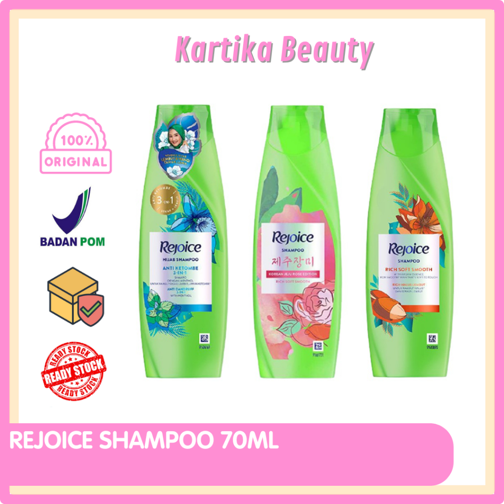 REJOICE SHAMPOO 70 ML - REJOIS SHAMPO BOTOL KECIL SAMPO TRAVEL SIZE PRAKTIS | RICH SOFT SMOOTH | ANT