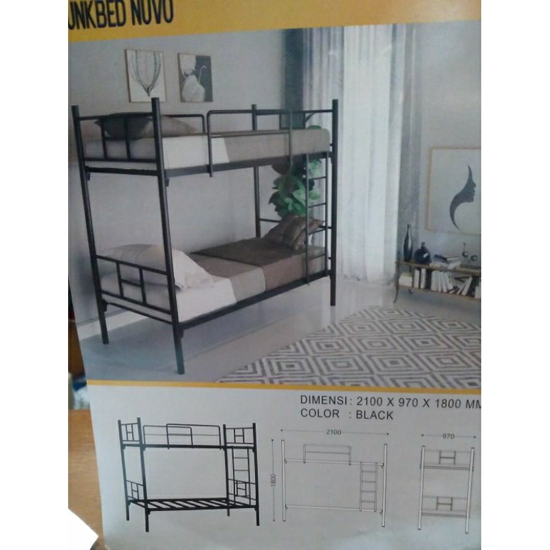 Tempat Tidur Tingkat 3x3 Besi