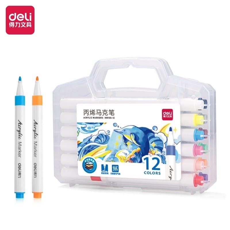 

DELI ACRYLIC MARKER HM108-12 12 COLORS