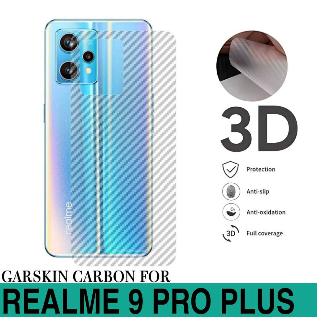 Promo Garskin Carbon Realme 9 Pro Plus Anti Gores Belakang Handphone Anti Lengket Bekas Lem