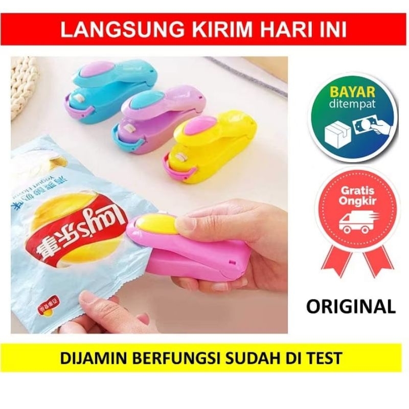 (tidak termasuk baterai) Mini Hand Sealer Elektrik Perekat Plastik untuk Makanan Biskuit Kerupuk - V