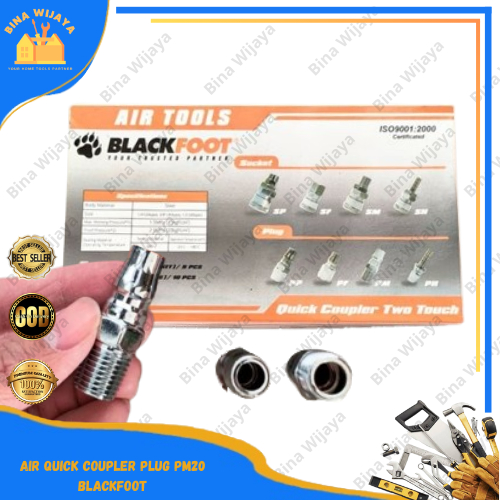 Air Quick Coupler Plug BLACKFOOT Nepel Cuk Kopler Angin 20 PM Blackfoot Quick Coupler PM 20 Sambunga