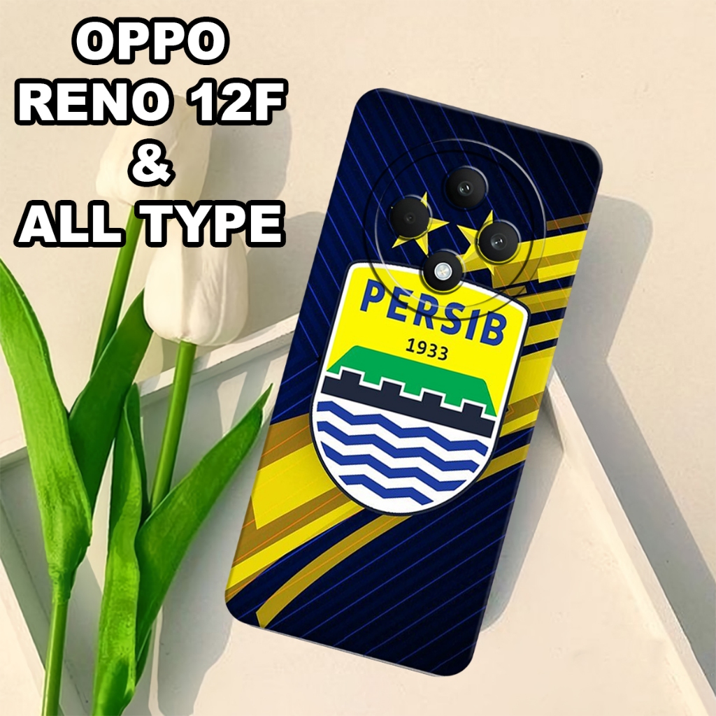 G27 - Softcase OPPO RENO 12F Terbaru 2024  - Case pro camera - MOTIF CLUB BOLA PERSIB - bahan  karet