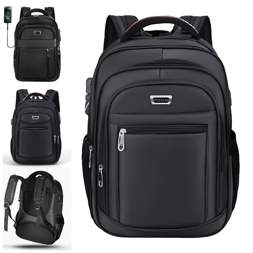 ORIGINAL Polo GIVES 16 Inc Tas Ransel Kerja Tas Sekolah Kunci Usb Port POLO Import 2025