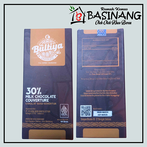 

Cokelat Batang Susu Couverture 30% Bultiya | Oleh - oleh khas berau kalimantan timur