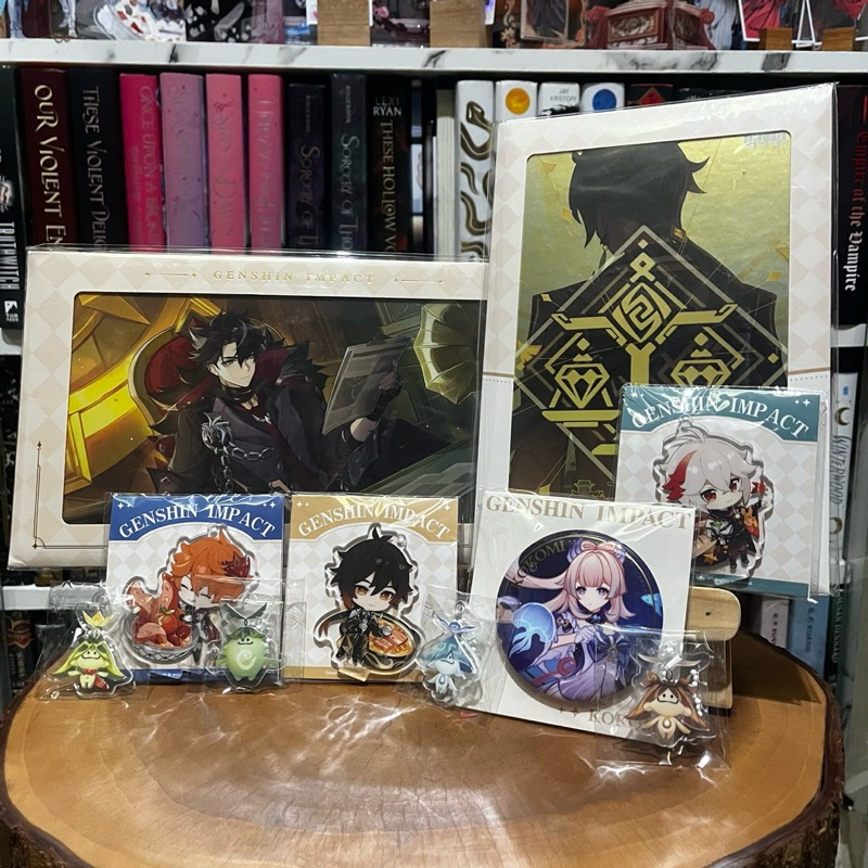 OFFICIAL GENSHIN IMPACT Shikishi Wriothesley TCG Zhongli Badges Suipara Standee Childe Tartaglia