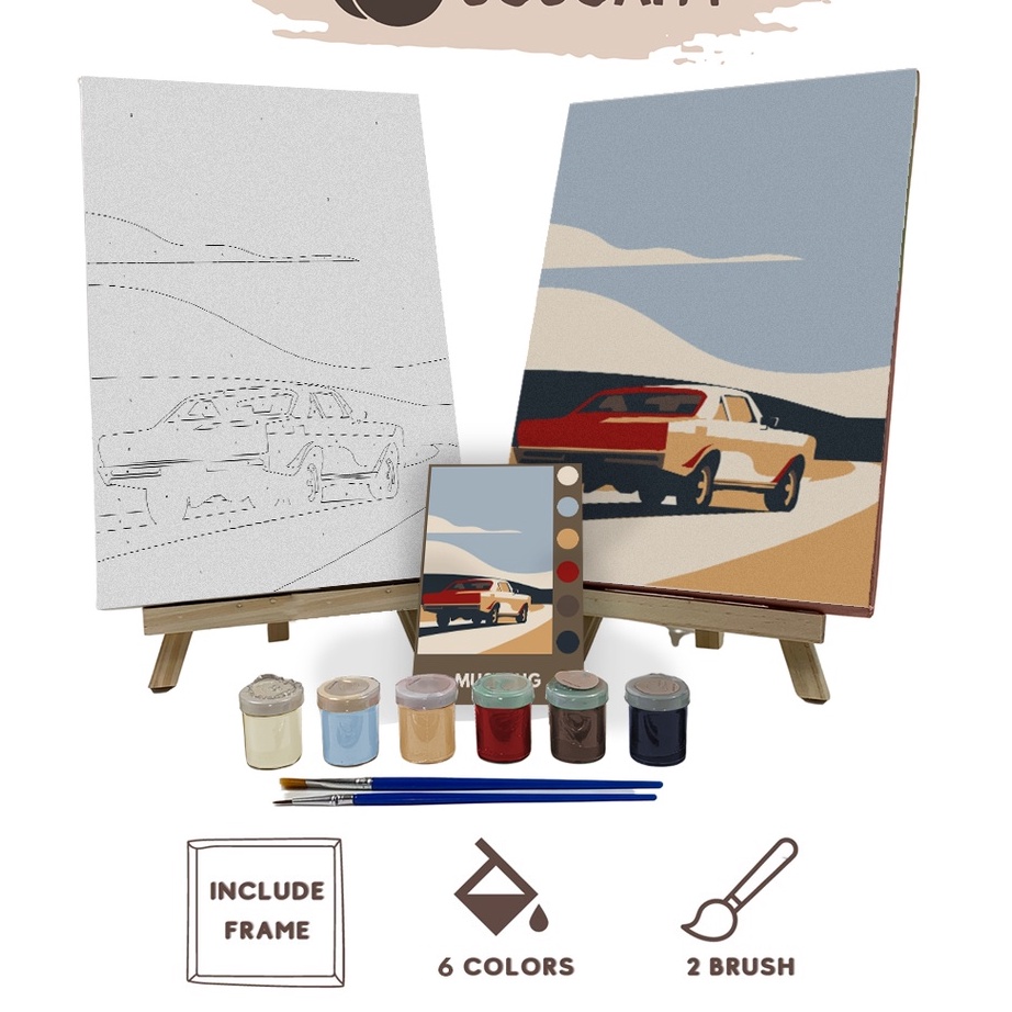

DAHSYAT Paint By Number Kit Mobil Mustang Cocoartid I Kanvas 2 x 3 cm