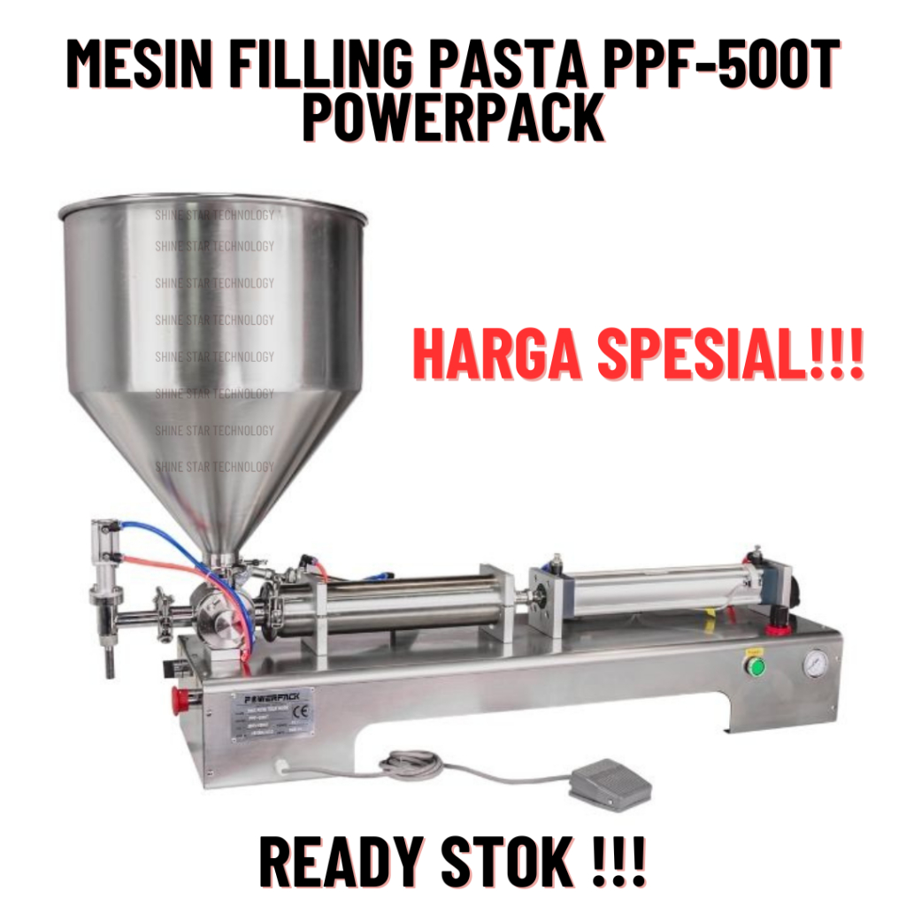 Mesin Pengisi Otomatis Filling Pasta Piston Filling Machine Table Top PPF-500T Powerpack