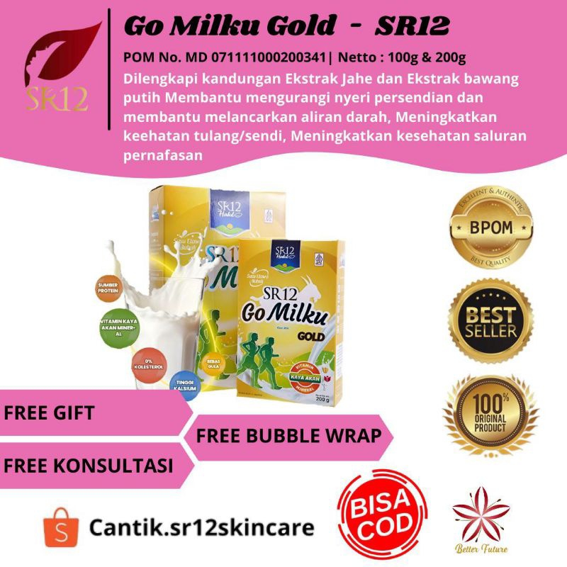 

Susu GoMilku Gold SR12 - Susu Kambing Etawa - Susu Kambing untuk Nyeri sendi Nyeri Tulang - Asam urat
