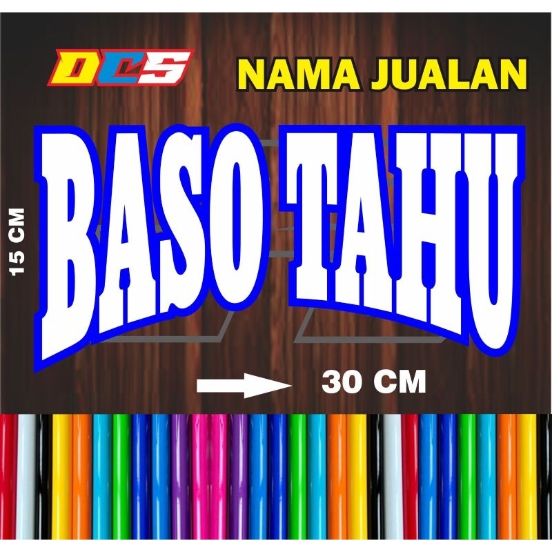 

sticker tulisan BASO TAHU sticker tempelan untuk nama jualanmu