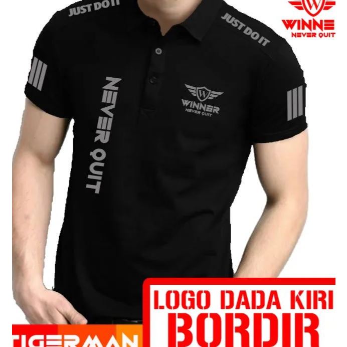 POLO LOGO BORDIR WINNER DADA LOGO SILVER / LOGO BORDIR /Baju Laki Laki Dewasa Baju Pria Wanita Dewas