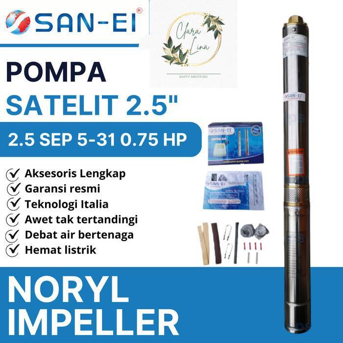 San Ei Pompa Submersible 3" 0.75 HP Impeller Plastik (HP)