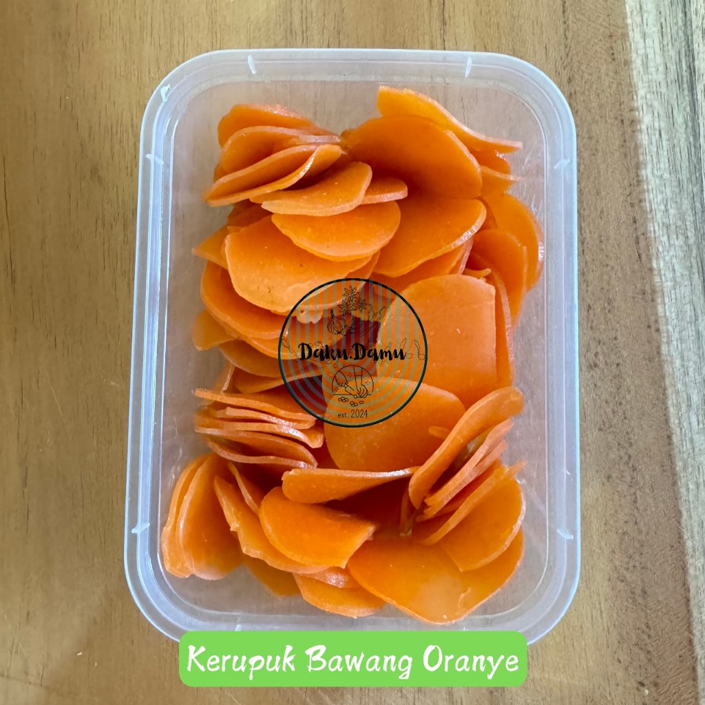 

Kerupuk Bawang Oranye - Kerupuk Seblask / Nasgor 200gr