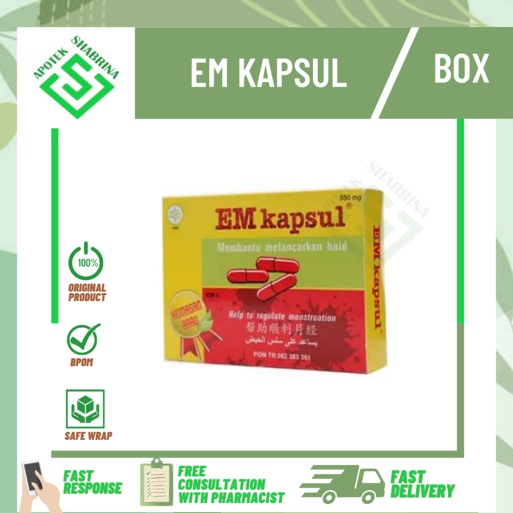 EM KAPSUL 1 BOX / EmKapsul Em-Kapsul / Peluruh Haid