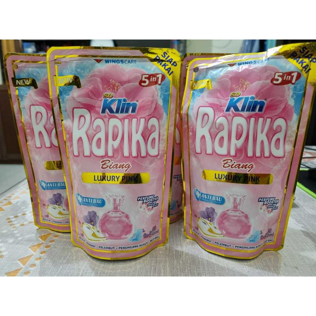 Rapika Pelicin Pakaian Biang 5 In 1 Luxury pink - 250 ML,Anti Bau,So Klin,Wings Care