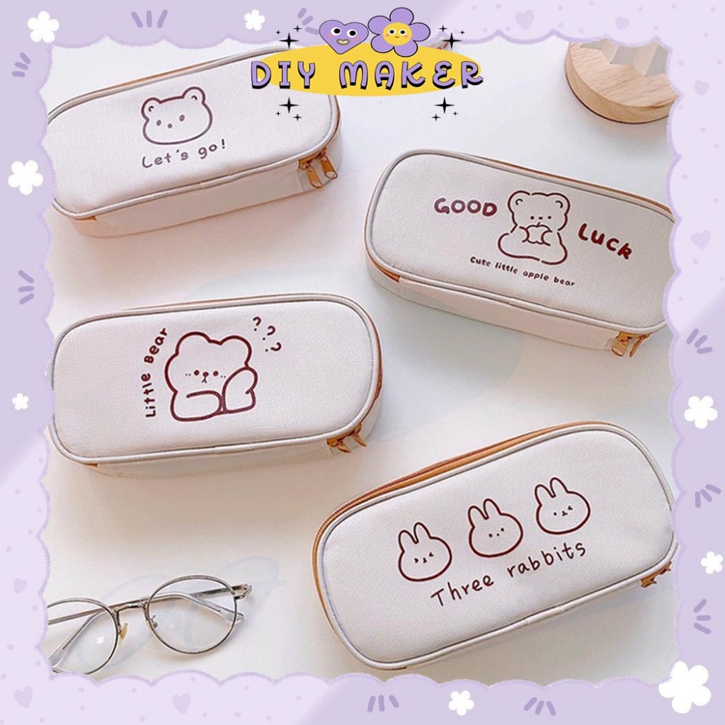

DM Kotak Pensil Warna Coklat Cream Bear /Kotak Pensil Capybara Tempat Pensil Multifungsi ATK KP11