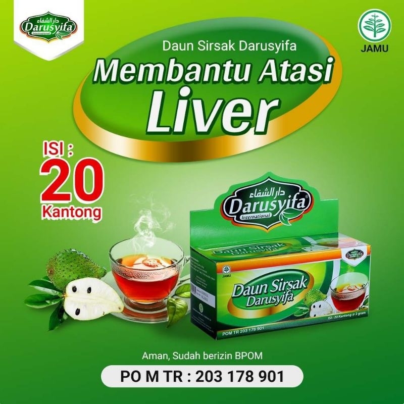 

Teh Daun Sirsak Herbal Anti Cancer,tumor/Teh Celup Daun Sirsak Darusyifa