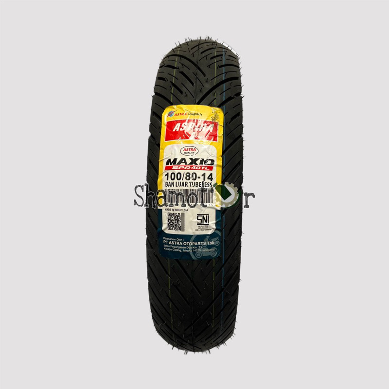 BAN TUBELESS ASTRA ASPIRA 100/80-14 MAXIO SPR40