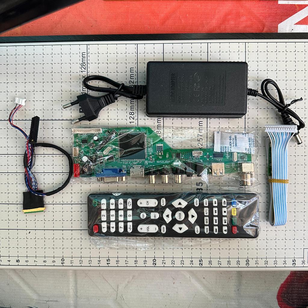 Paket Board RR52C.03A TV LED LCD Digital Monitor Kabel LVDS 20 30 40 Pin Layar Laptop USB Multimedia