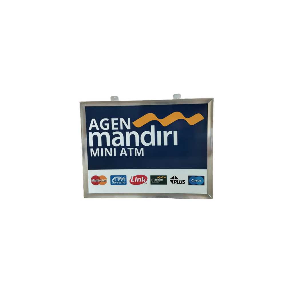 [PROMO BISA COD] NEON BOX CUSTOM MINI ATM MANDIRI 2 SISI NYALA DEPAN BELAKANG