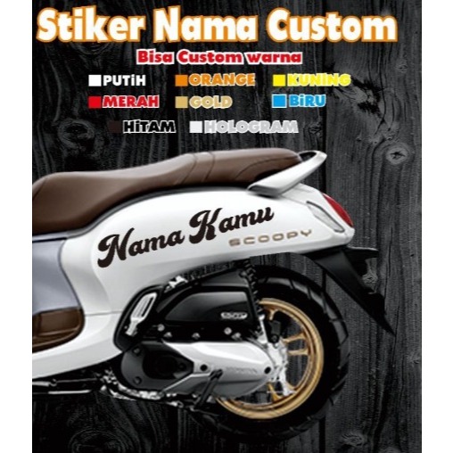 stiker cutting custom nama untuk body motor