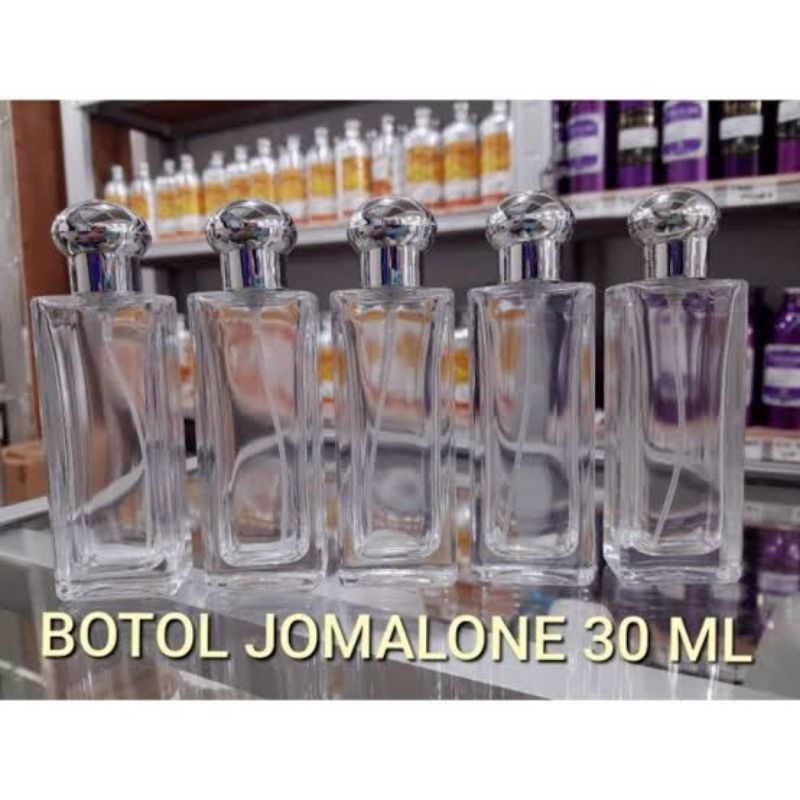 Botol Parfum Kosong JoMalone 30 ML PERLUSIN Botol Parfum Isi Ulang Isi 12 PC Refill Botol Drat Ulir 