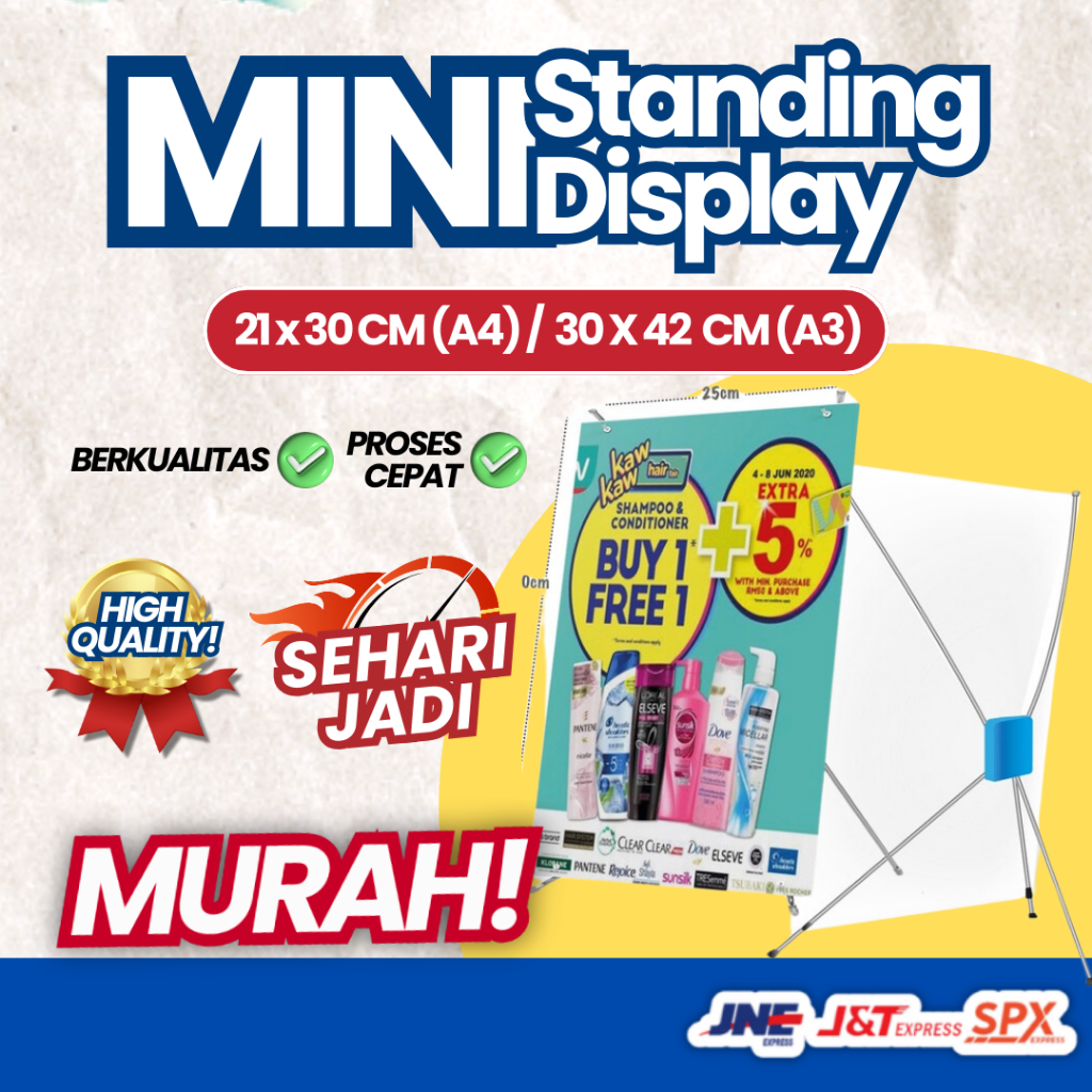 [PROMO | 1 Hari Jadi| Standing Display A4 | Banner Tabletop | Mini X-Banner