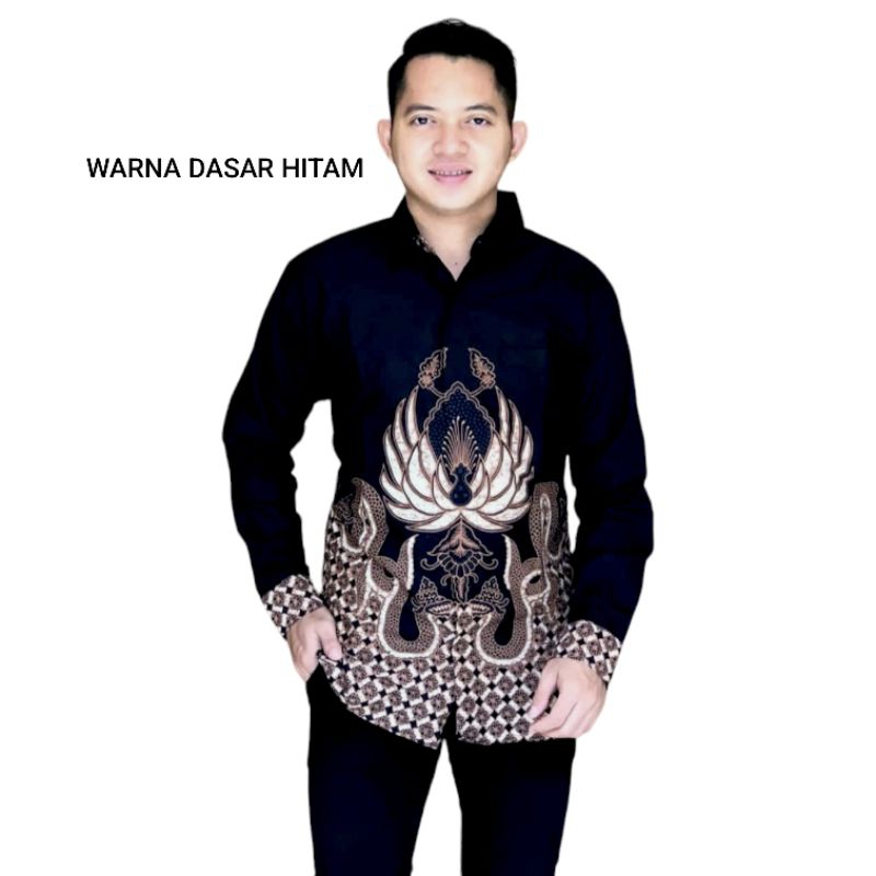 BATIK pria Motif Perabu Warna Pink Hem Atasan Kemeja Baju Batik Pria Cowok Laki Full Lapis FURING Le