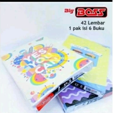 

buku tulis big boss 42 lembar/pk isi 6 buku